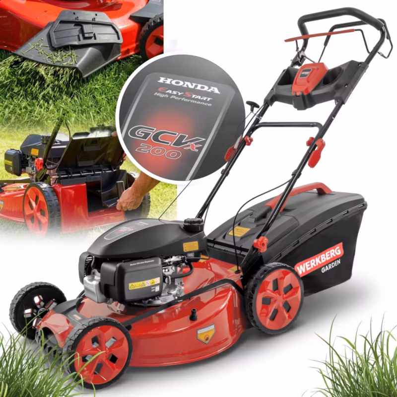 Kosiarka spalinowa Werkberg Garden 200CC napęd 56 cm kosz 60L silnik Honda mulczowanie 1szt.