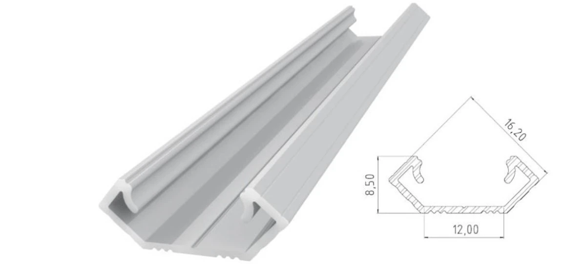 Narożny profil LED surowy 2010mm AL12‑GLC1‑RW‑2020 GLALU