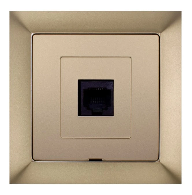 PREMIUM Gniazdo komputerowe RJ45 kat.5e krone LSA+ piaskowy metalizowany GTP ‑ 12 Pr