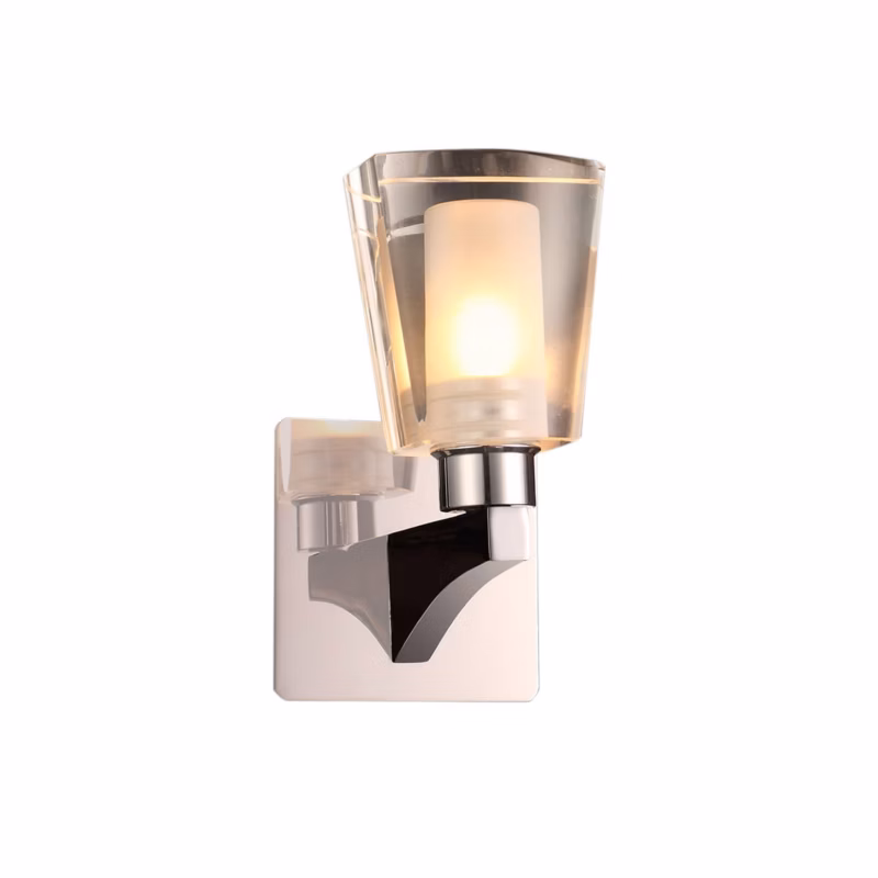 Kinkiet ścienny Italux Laurine chromowany przezroczysty-biały do łazienki 1 x G9 x 28W IP44 wym: 14 x 8 x 12 cm – 1 szt.