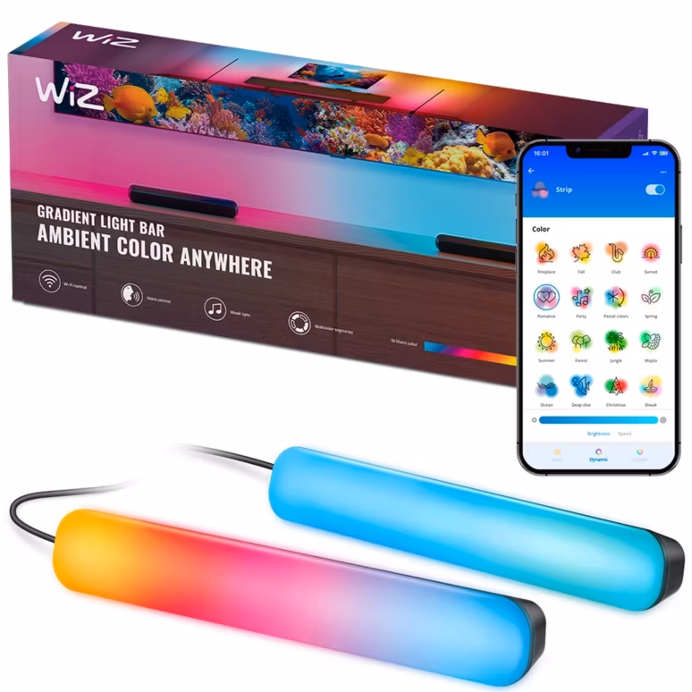 Lampa Biurkowa WiZ Gamingowa RGBIC Inteligentna Smart 2 szt.