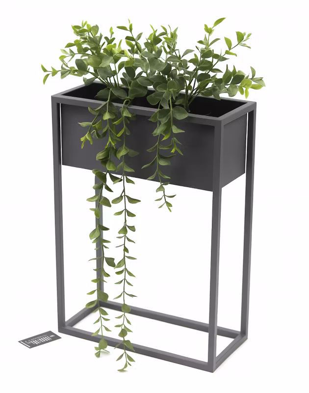 Kwietnik stojący JAKPOL Cubo Loft 60×40 cm metalowy szary 1 szt.