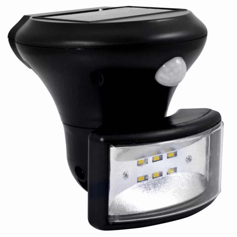 Kinkiet solarny z czujnikiem Polux Pir czarny LED 5W 6400K 500lm IP44 wym: 13 x 13,5 x 13,5 cm tworzywo sztuczne – 1 szt.