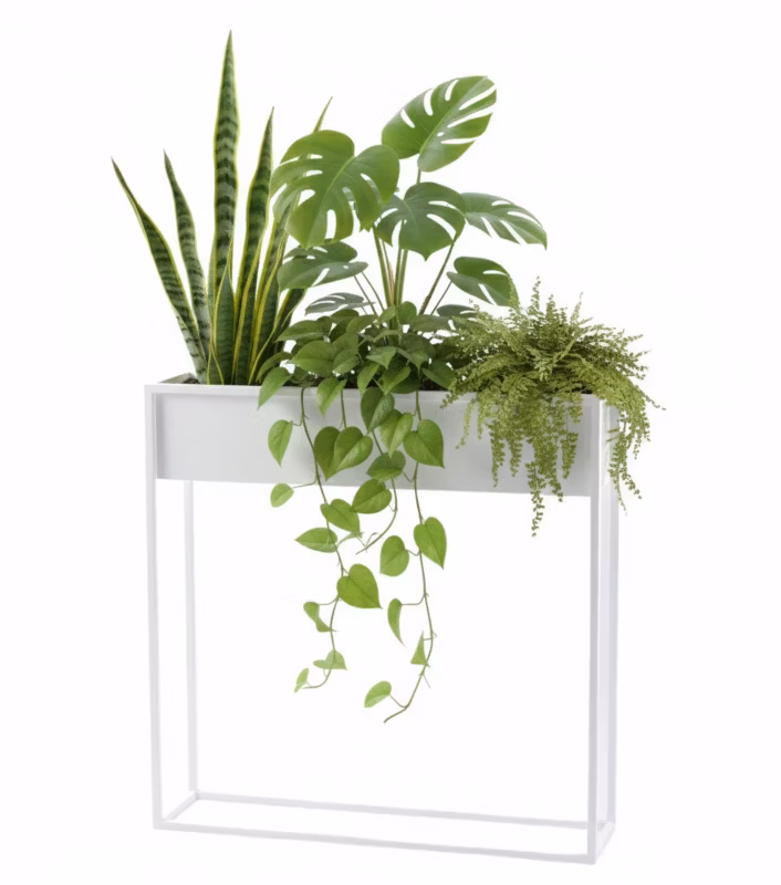 Kwietnik stojący JAKPOL Cubo Loft 80×80 cm metalowy biały 1 szt.