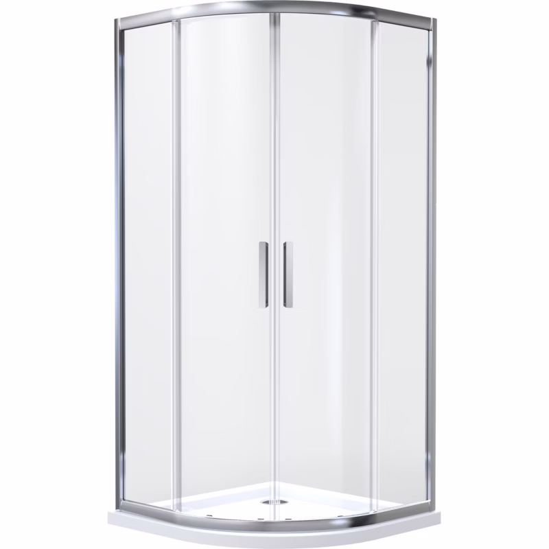 Kabina prysznicowa Oltens Vorma półokrągła 80×80 cm, chrom, szkło, powłoka SmartClean, 1 szt.