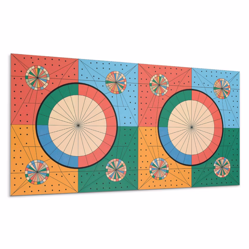 Kafelki samoprzylepne Wallfluent 40×20 cm Okrągły motyw w stylu geometrycznym 10 szt.