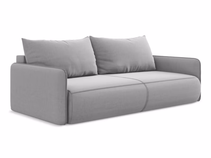 Kanapa 3-osobowa z funkcją spania LaMiaSofa PALERMO z tkaniny welwetowej 216×105 cm szary 1 szt.