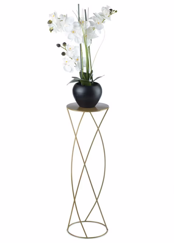 Kwietnik stojący HowHomely Metalowy Złoty 22×70 cm 1 szt.