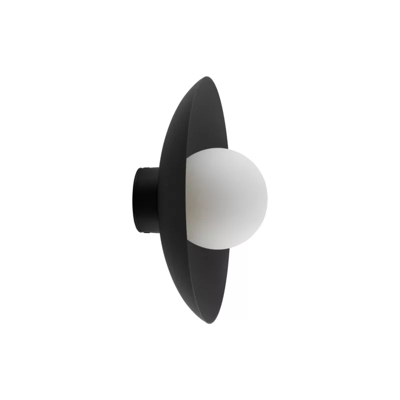 Kinkiet TK-Lighting Slate czarny kulka szklana mleczna 1Xg9 – 1 szt.