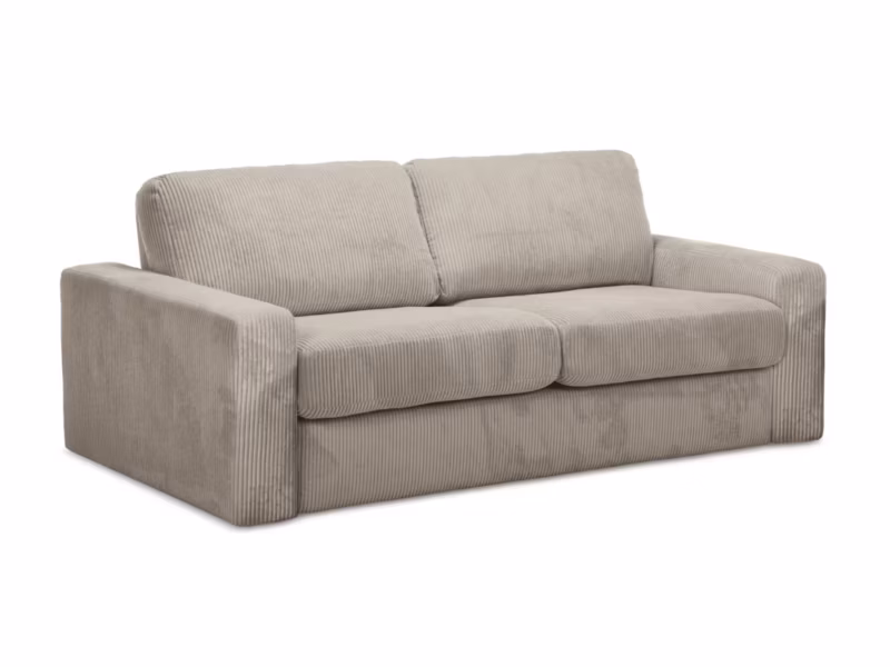 Kanapa 3-osobowa z funkcją spania LaMiaSofa COMO z tkaniny sztruksowej 195×100 cm ciemny beż 1 szt.