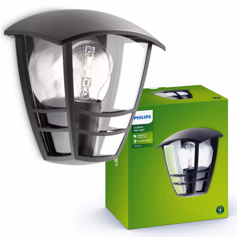 Kinkiet ogrodowy Philips czarny E27 60W IP44 Creek 15387/30/16 1 szt.
