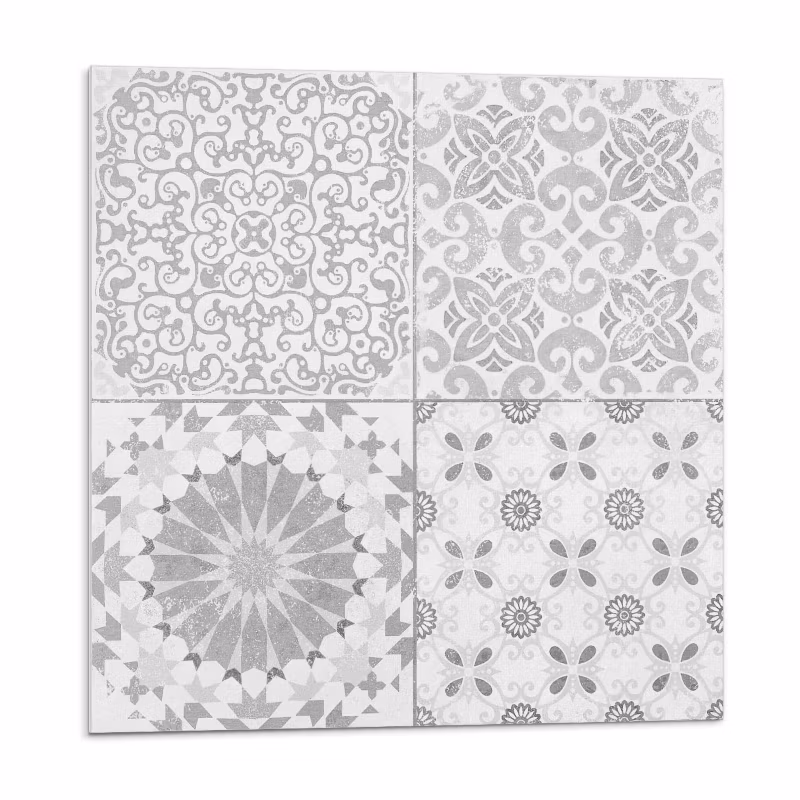 Kafelki samoprzylepne Wallfluent 50×50 cm Kwiatowo-geometriczna kompozycja 4 szt.