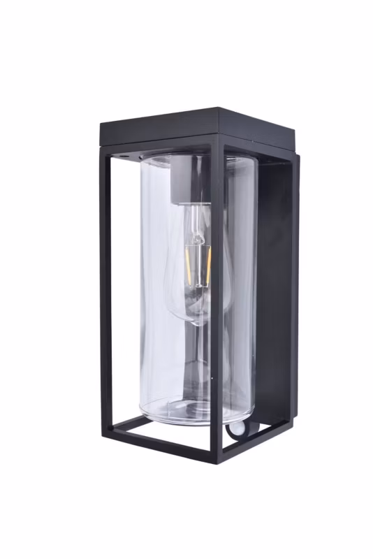 Kinkiet zewnętrzny z czujnikiem Lutec Flair czarno-biały 1 x E27 x 10W IP44 wym: 28,5 x 12 x 13,9 cm – 1 szt.