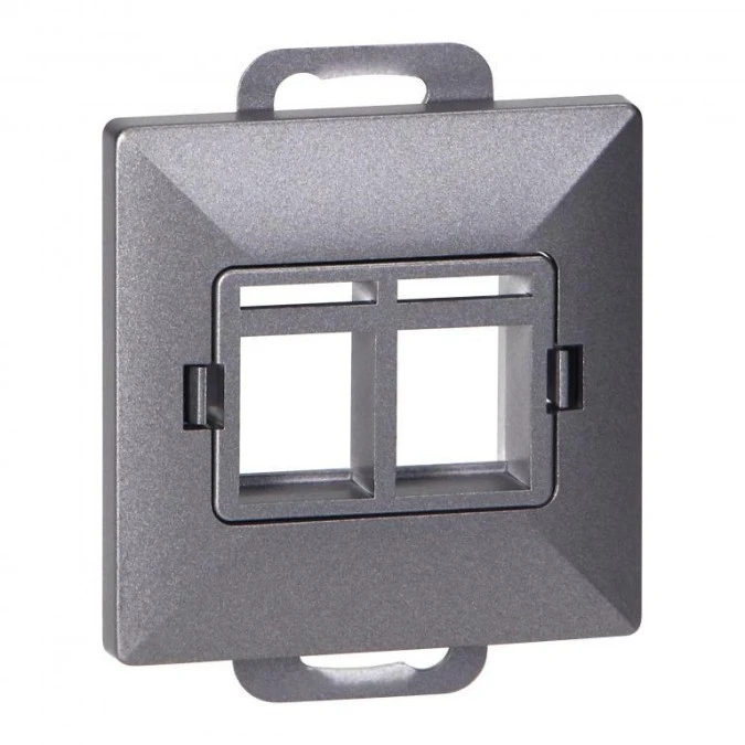 Płytka czołowa + 2xRJ45 Pearl, PC+ARJ45/P2, antracyt,OR‑OE‑7717/2/A