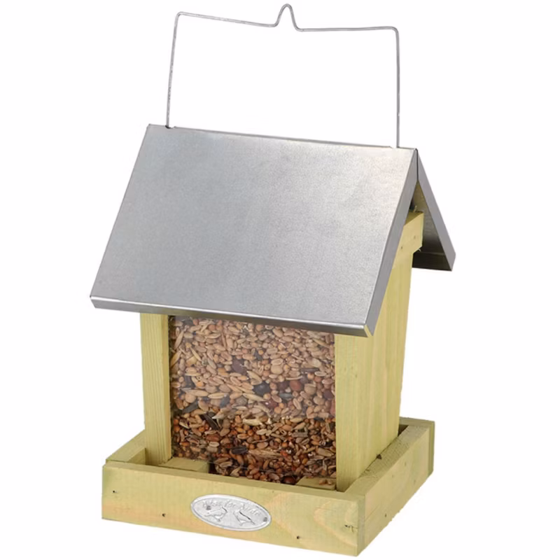 Karmnik dla ptaków wiszący Esschert Design drewniany z dachem z cynku 22,1×15,7×15,5 cm 1 szt.