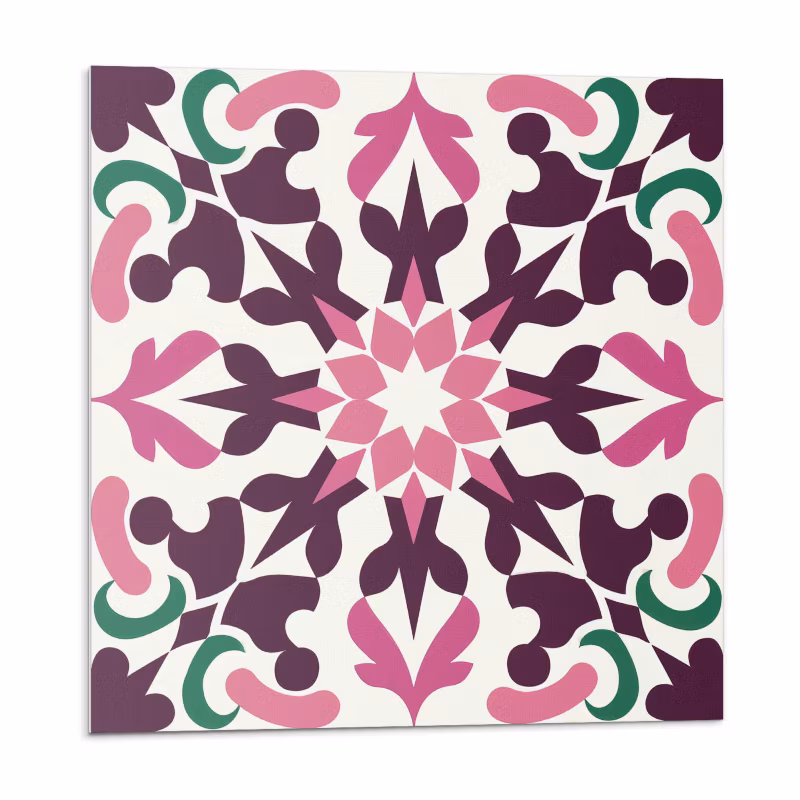 Kafelki samoprzylepne Wallfluent 30×30 cm Wzór roślinny w harmonijnej symetrii 9 szt.