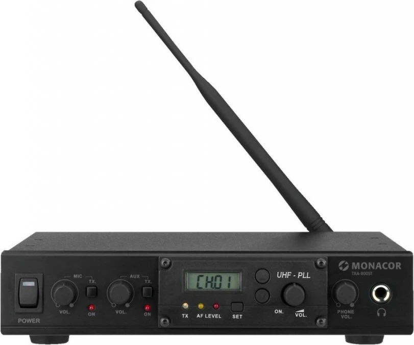 Profesjonalny 16‑kanałowy system transmisji sygnału audio z syntezą PLL, mono, 863‑865MHz, z akcesoriami PLL TXA‑800ST