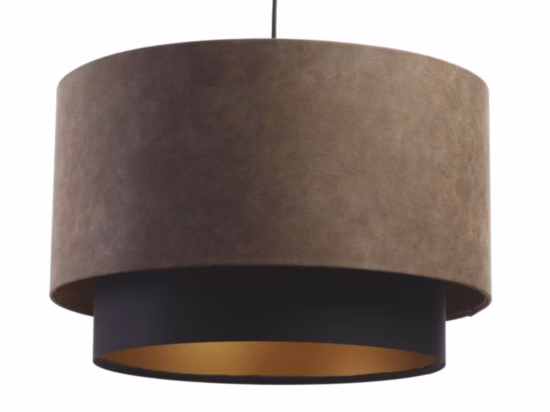 Lampa Bps Koncept wisząca DOUBLE ZAMSZ 50 brązowa/czarna 1 szt