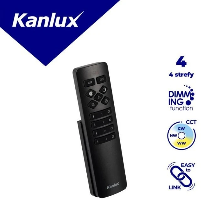 Pilot do kontrolera LED REMOTE 4 MONO/CCT‑B 2 x 1,5 DC RF 2,4GHz max 30 czarny 22136