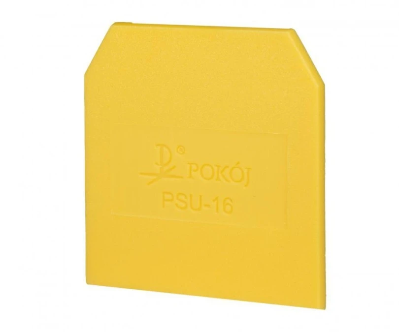 Płytka skrajna do złączek ZUG‑G16 przegroda do złączek ZUG‑G10 żółty PSU‑16 A41‑0301