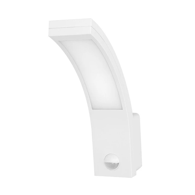 PIRYT LED 10W, oprawa ogrodowa z czujnikiem ruchu 140st, 800lm, IP54, 4000K, biała,AD‑OP‑6109WLPMR4