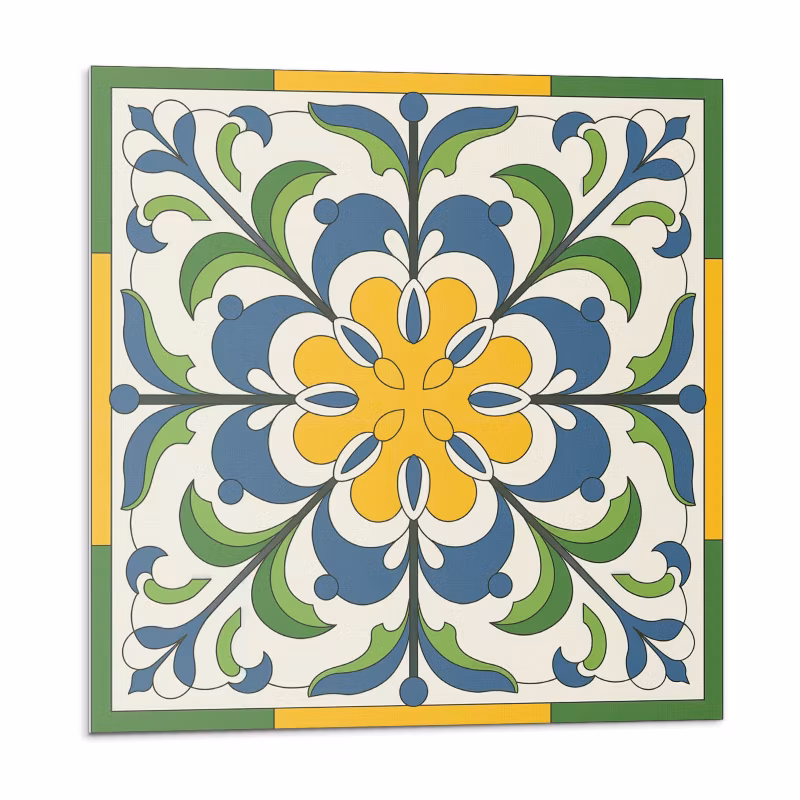 Kafelki samoprzylepne Wallfluent 50×50 cm Wzór florystyczny z liśćmi 4 szt. 4070095576434
