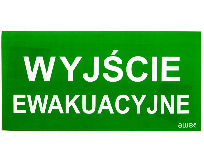 Piktogram PS21 125×250 Wyjście Ewakuacyjne logo awex (ISO7010)