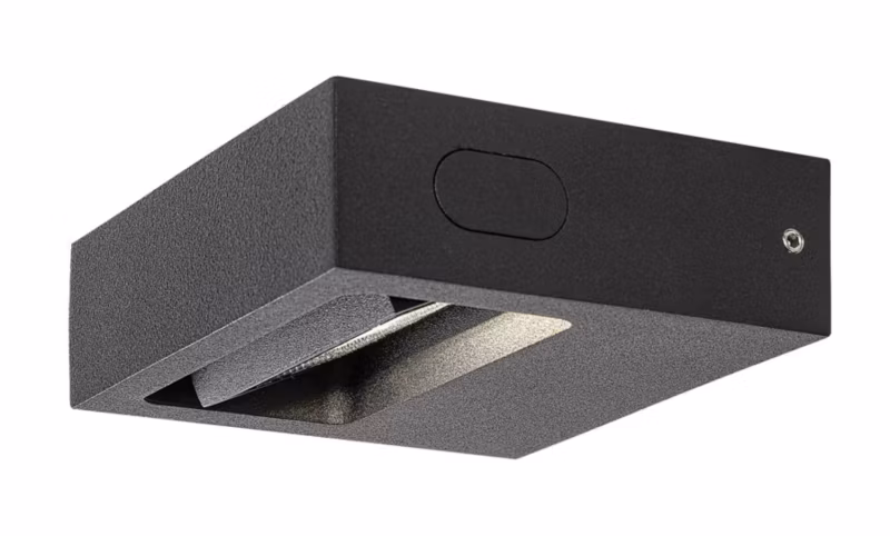 Kinkiet ścienny zewnętrzny Rabalux Ganges czarny matowy-przezroczysty LED 7W 4000K 575lm IP65 wym: 11 x 12 x 3,5 cm – 1 szt.