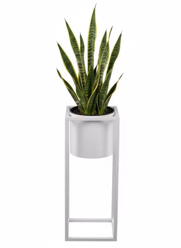 Kwietnik stojący JAKPOL Ugo Loft 60cm metalowy biały 1 szt.