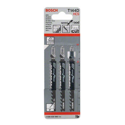 Zestaw 3 szt. brzeszczotów do wyrzynarki – T 144 D Bosch 2608630560