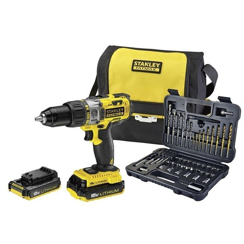 Zestaw Stanley Fatmax FMCK625D2SA Wiertarko-wkrętarka z udarem FMC625 + Zestaw akcesoriów STA7188