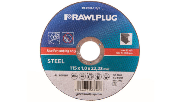 Ściernica korundowa do cięcia i szlifowania metalu 115×22,23mm RT-CDM-115/1 /25 szt./