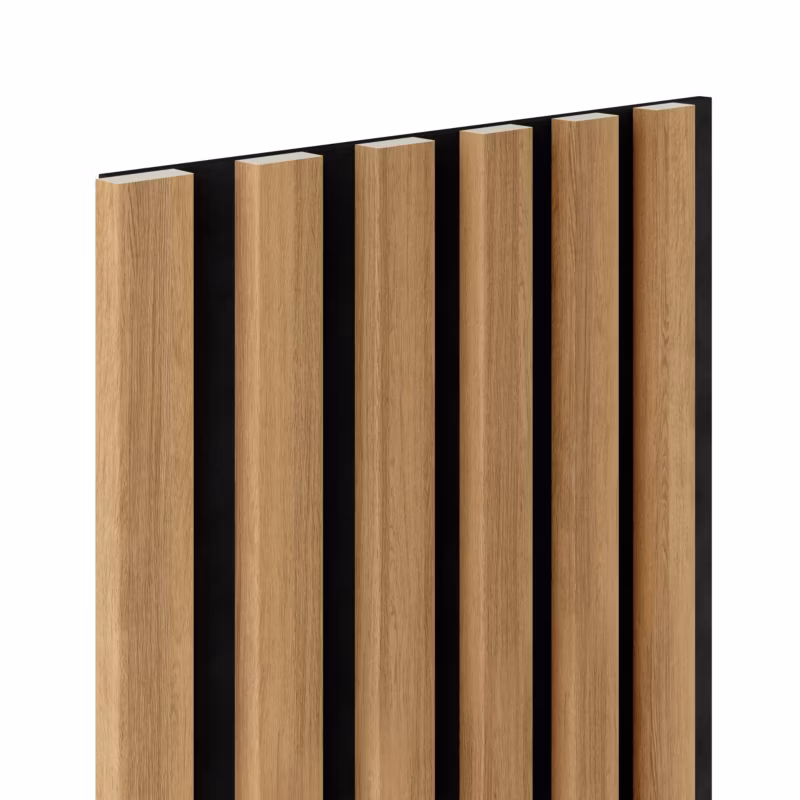 Lamele ścienne na czarnym filcu 6L Marbet Design WOODLINE 270×30 cm Dąb jasny 4 szt.
