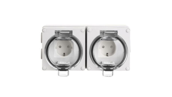 OYSTER IP66 2xgniazdo wtyczkowe w obudowie hermetycznej 16A/250V szary 6185-42