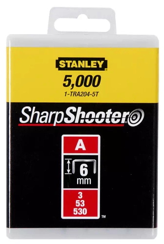 Zestaw 5000 zszywek typ A 5/53/530, roz. 6 Stanley 1-TRA204-5T
