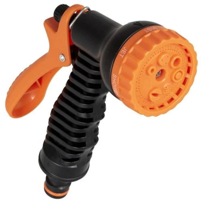 Pistolet plastikowy do zraszania 7‑funkcyjny ECO‑2109 BLACK LINE BRADAS
