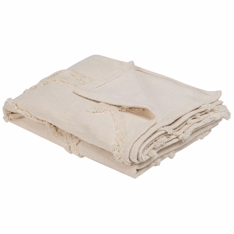 Koc Acacia Bawełna 130 x 160 cm Beżowy 1 szt.