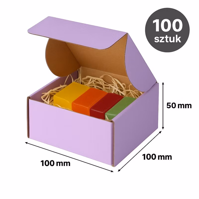 Karton Wykrojnikowy Neopak 100x100x50mm(zewn) Fioletowy – Zestaw 100 szt.