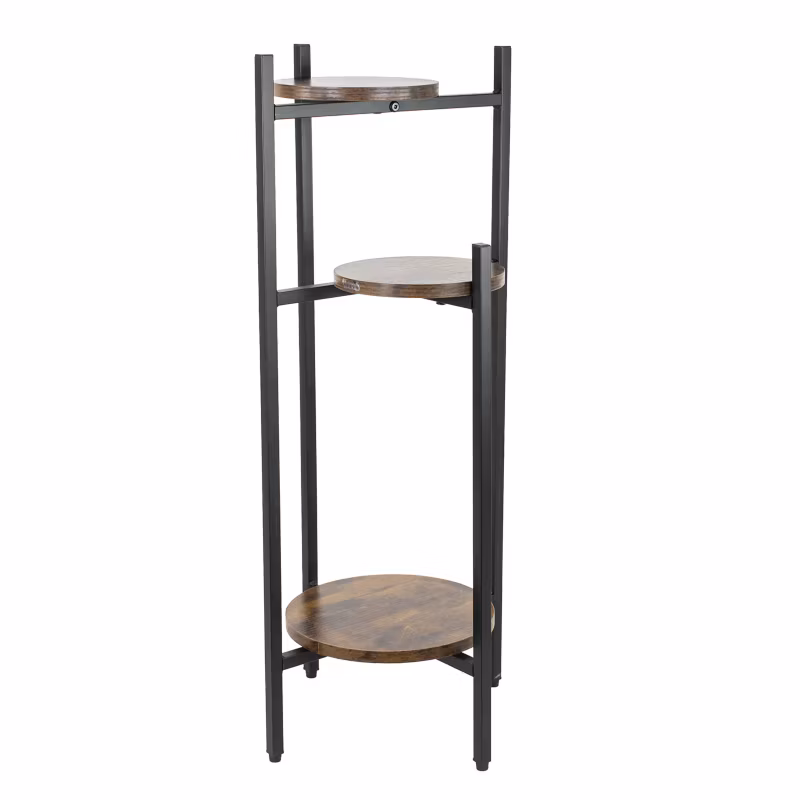 Kwietnik Stojący Zolta Funky Loft Metalowy 3 Poziomy Czarny/Brązowy 1 Szt.