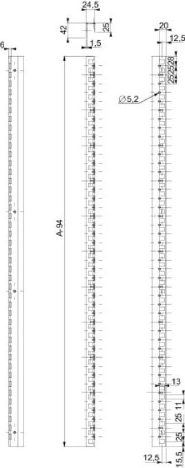 Pionowe profile adaptacyjne Spacial SM ‑ 1400mm NSYSMVR14