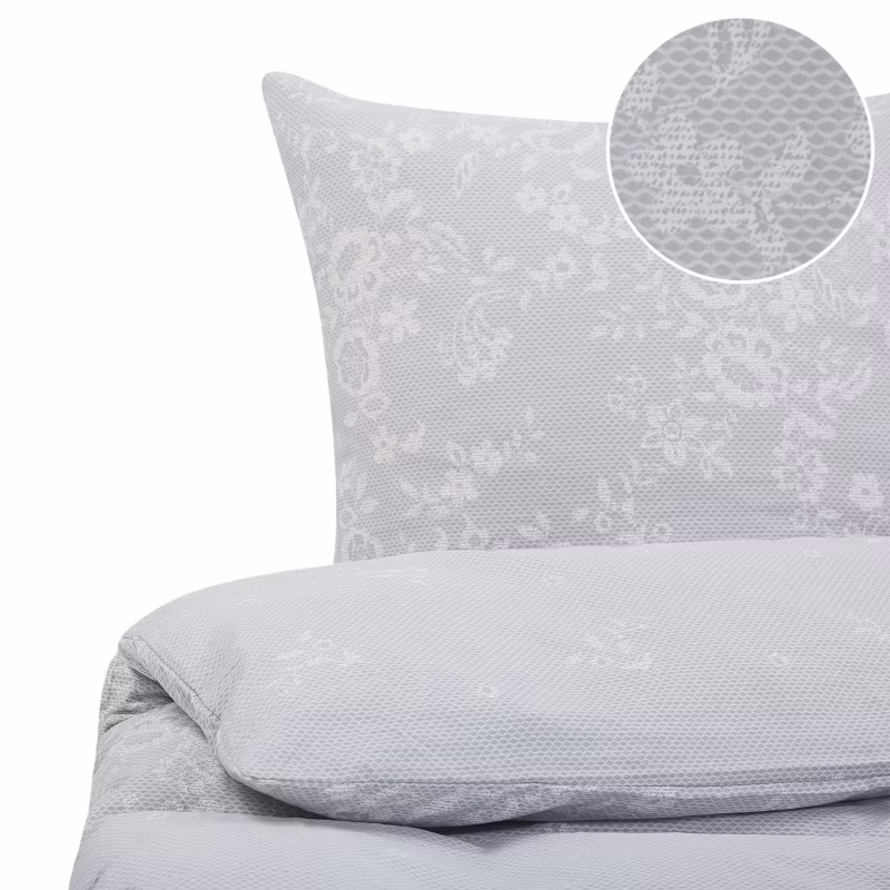 Komplet pościeli Morningside Bawełna satynowa 220 x 240 cm Szary 1 kpl