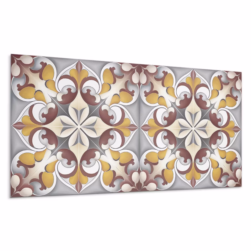 Kafelki samoprzylepne Wallfluent 60×30 cm Wzór mozaiki z kwiatowymi akcentami 6 szt.