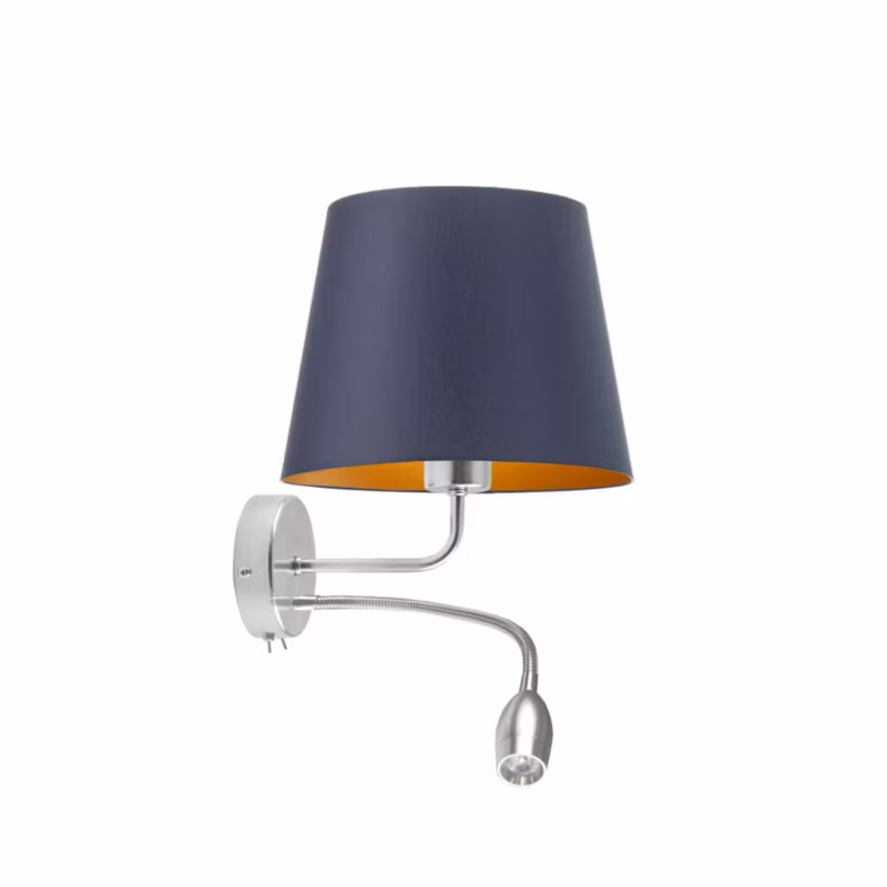 Kinkiet Volta Light Factory Blues Granatowy ze złotem Abażur 1xE27 1szt. 5903628488173