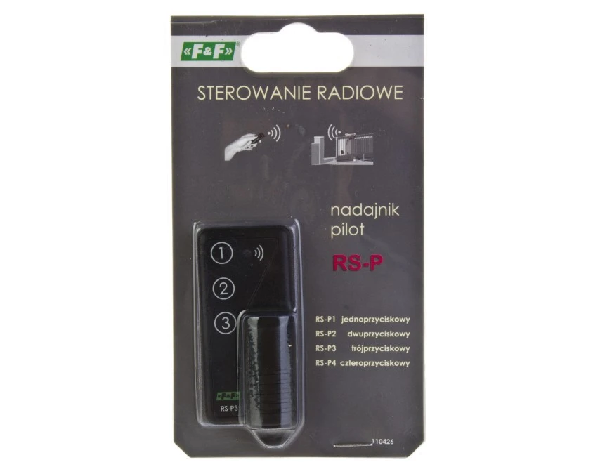 Pilot trzyprzyciskowy 12V A23 868MHz 30m czarny RS‑P3