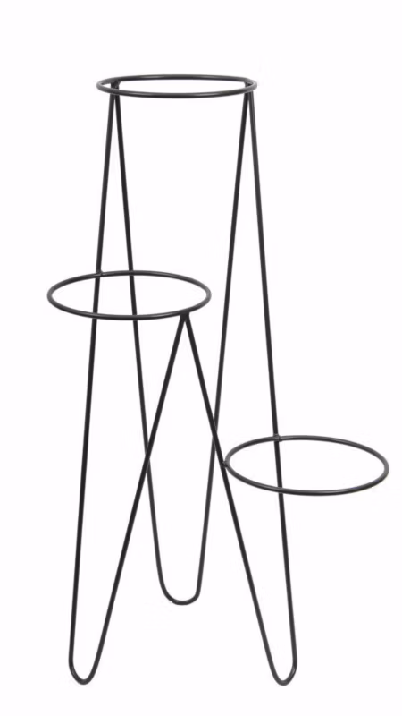 Kwietnik Stojący HowHomely Metalowy Czarny 45x35x95 cm