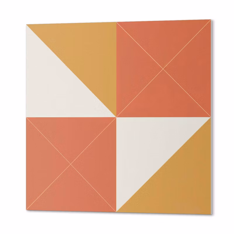 Komplet Kafelków PCV ArtPrintCave 30×30 cm Geometria w ciepłych tonach 9 szt.