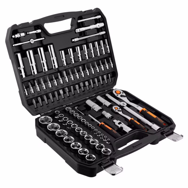 Klucze nasadowe NEO TOOLS 1/4″, 1/2″, CrV, zestaw 94 szt. 1 kpl