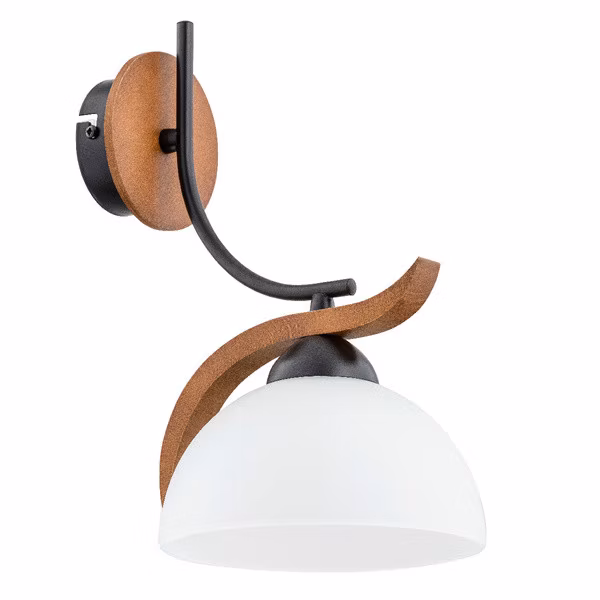 Kinkiet Alfa BAFIA dekoracyjny ciemne drewno-czarny-biały 1xE27x15W wym:31x16x16cm IP20 -1 szt.