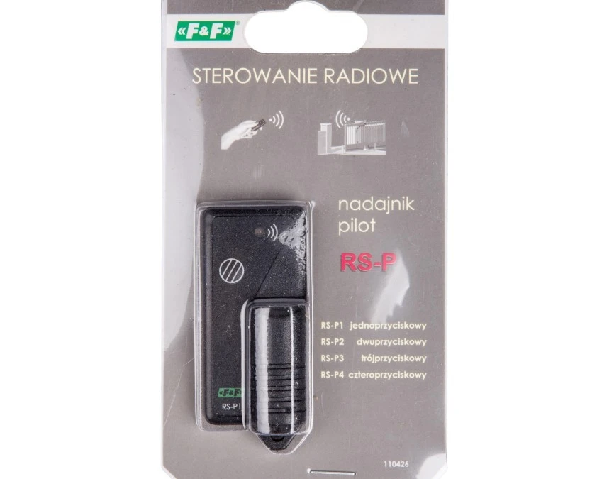 Pilot jednoprzyciskowy 12V A23 868MHz 30m czarny RS‑P1