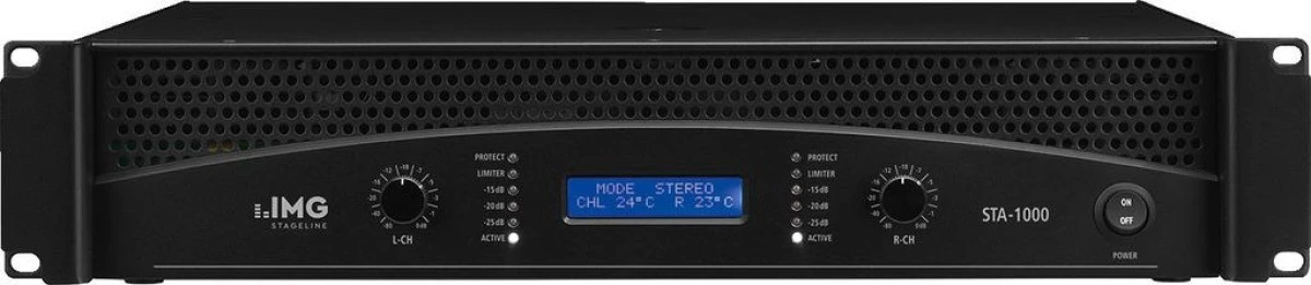 Profesjonalny wzmacniacz stereo z wbudowaną zwrotnicą i limiterem STA‑1000